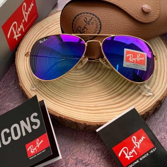 Ray-Ban Aviator Gradient RB3025 Purple Mirror 58mm - Picture 1 of 9